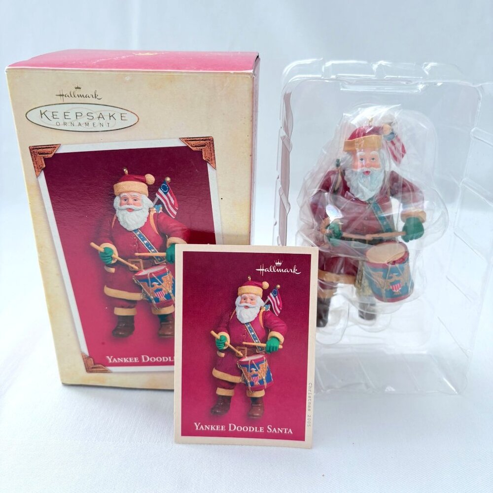 Vintage 2005 Hallmark Keepsake Yankee Doodle‎ Santa Patriotic Ornament
